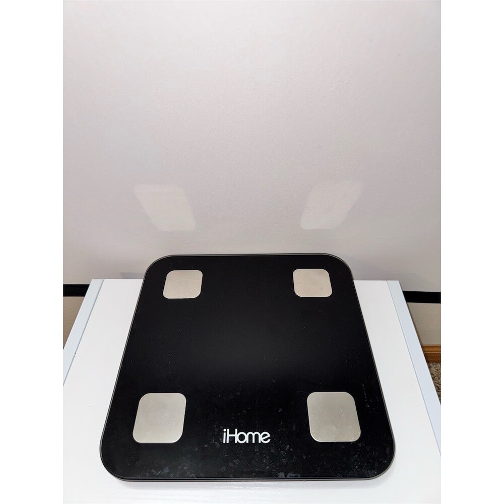 iHome Smart Bluetooth Digital Body Scale Black Glass Top App Syncing